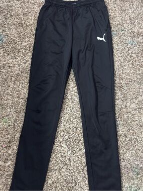 Puma Black Joggers with White Logo Tag